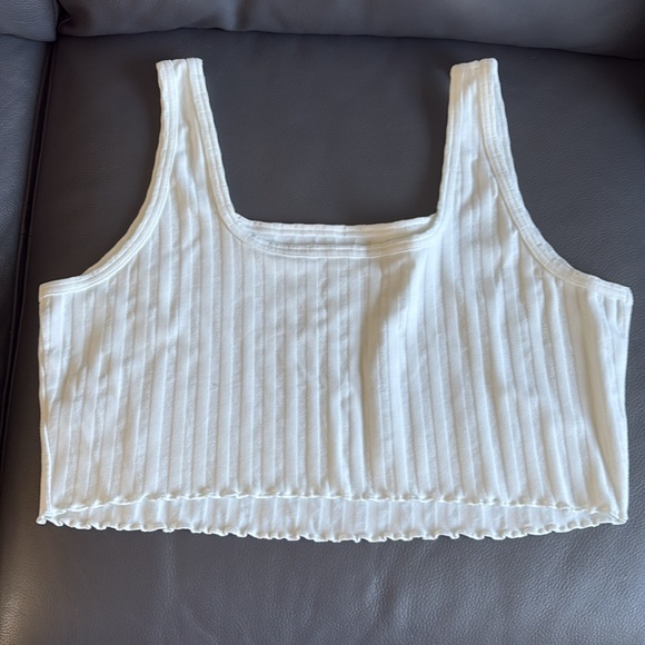 NWOT | Offline by Aerie White Ribbed Women's Top- Cropped - Size XXL - Picture 6 of 6